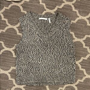 Helmut Lang Marled Gray V‑Neck Knit Vest